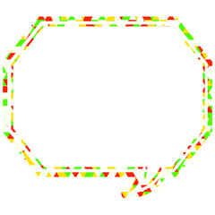 ステンドグラス風吹き出し　三角形模様　角のある八角形