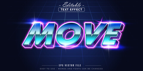 Naklejka premium Move 3d typography, editable text effect.
