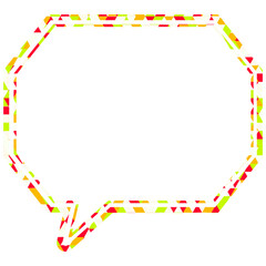 Fototapeta premium ステンドグラス風吹き出し 三角形模様 角のある八角形