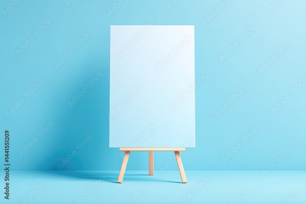 Aufkleber minimalist blank poster mockup on solid color background with elegant lighting and ample copy space