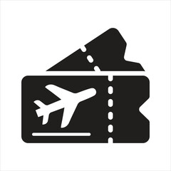 Plane boarding, airplane ticket icon