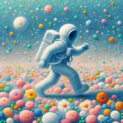 Astronaut Adventures in Space Flower Garden
