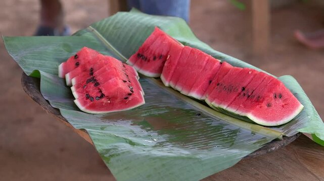 watermelon on the table