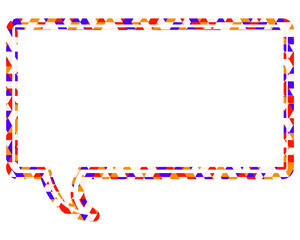 吹き出し ステンドグラス風 三角模様_二重線付_4色 (10)
