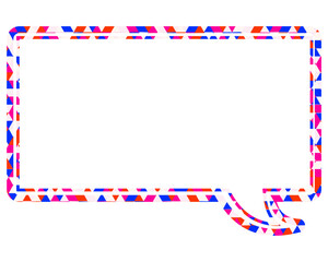 吹き出し ステンドグラス風 三角模様_二重線付_4色 (11)