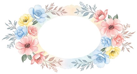 Beautiful Banner Flower Frame In the Background