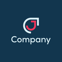 modern j arrow logo vector concept