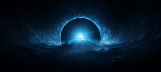 Fototapeta premium eclipse moon in Delfts Blauw,ai generative