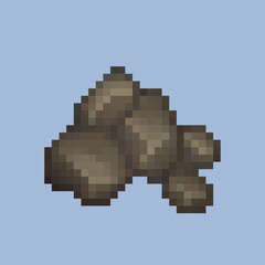 Fototapeta premium ore stone in pixel art style with isolated background
