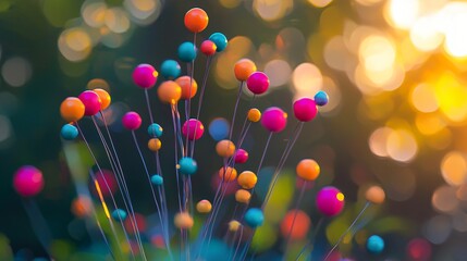 A bright and colorful bunch of balloons floating in the air representing joy, celebration, and youthful energy perfect for any festive occasion