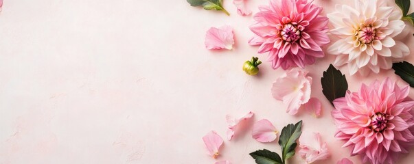 Delicate floral arrangement on a pastel background