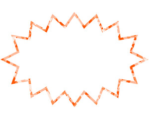 ステンドグラス風吹き出し　三角形模様　細長いギザギザした形
