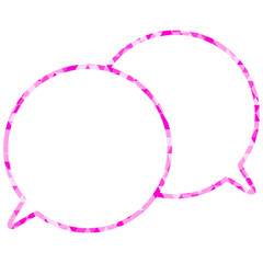 ステンドグラス風吹き出し　三角形模様　重なる会話