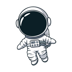 cute icon character astronaut floating
