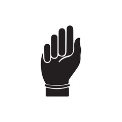 Symbolic hand gesture icon in silhouette style