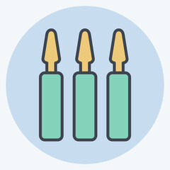 Icon Ampoules. related to Cosmetology symbol. color mate style. design editable