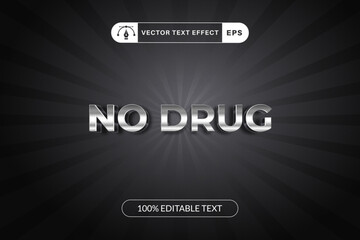 Anti Drug Day, No Drug Text Effect Editable