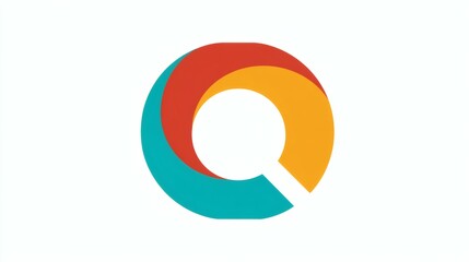 Overlapping Colorful Rings Abstract Design on White Background Art