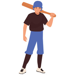 Baseball Pose Illustration. Vector illustration of Baseball Batter Waiting Pose. Isolated on background