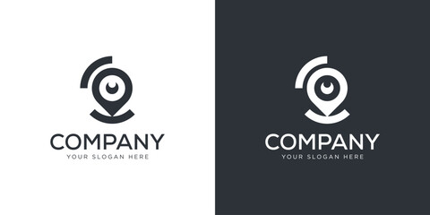 location eye logo icon design vector template