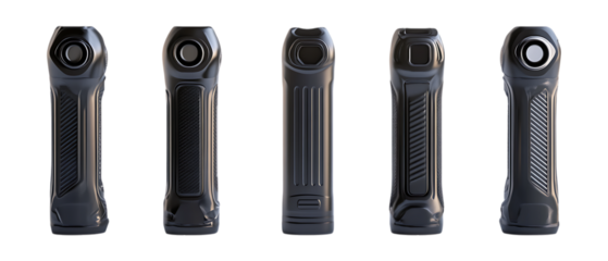 Pack of Battery Grips Against Transparent Background for Photography Branding, Camera Promotion, or Equipment Design Projects