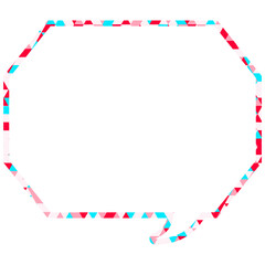 ステンドグラス風吹き出し　三角形模様　角のある八角形