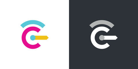 letter c wifi logo icon design 