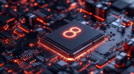 Obraz premium Processor chip technology illustration