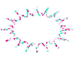 ステンドグラス風吹き出し　三角形模様　細長いギザギザした形