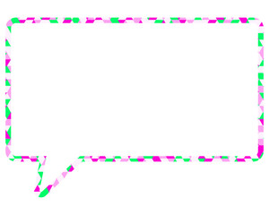 ステンドグラス風吹き出し　三角形模様　四角形