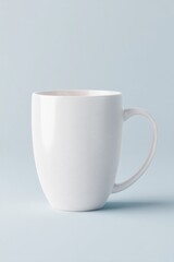 Fototapeta premium minimalistic coffee mug mockup isolated on white background is perfectly presented with ample copy space