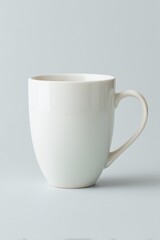 minimalistic coffee mug mockup isolated on white background is perfectly presented with ample copy space