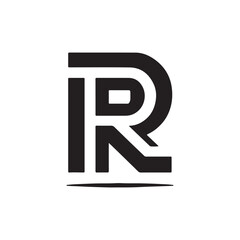 Creative Letter R Monogram Logo Design in Black