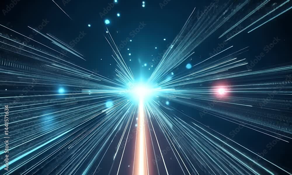 Poster a background of light streaks in vibrant colors, representing the speed and energy associated with f
