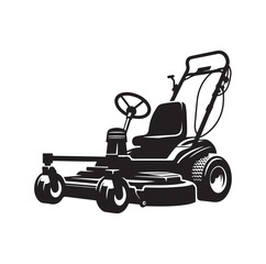 Fototapeta premium mowing Machine silhouette vector illustration