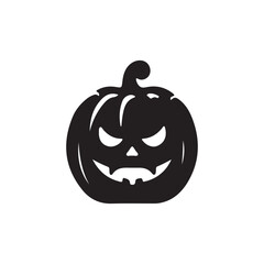Scary Halloween Pumpkin Face Silhouette