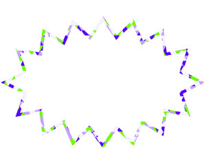 ステンドグラス風吹き出し　三角形模様　細長いギザギザした形