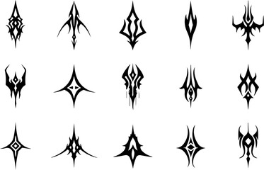 Tribal floral Tattoo  And Ornament Design Vector Bundle