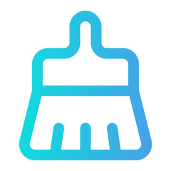 A cleaning tool icon that symbolizes cleanliness and organization, suitable for web design and app development.