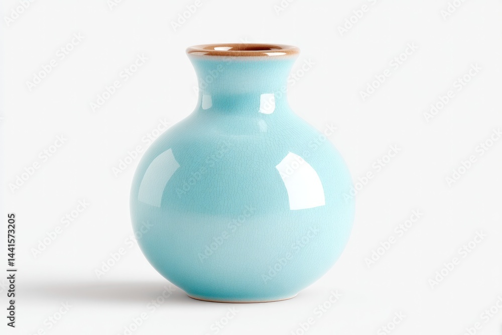 Poster single elegant vase with minimalistic design isolated on white background