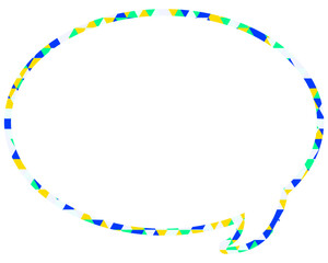 ステンドグラス風吹き出し　三角形模様　丸形