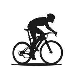 Naklejka premium Cyclist silhouette, white isolate background