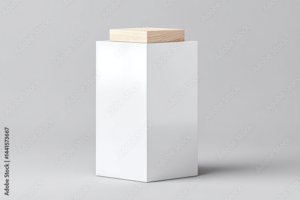 Poster sleek empty food podium with ample copy space perfect for minimalistic presentation