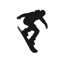 Fototapeta premium Snowboarder in mid-air jump silhouette
