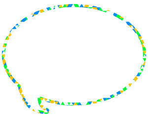 ステンドグラス風吹き出し　三角形模様　丸形