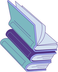 Stacked Books Illustration