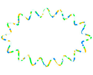 ステンドグラス風吹き出し　三角形模様　細長い丸みのあるギザギザした形