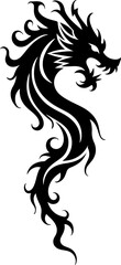 Obraz premium Flaming Dragon Tattoo's Design vector