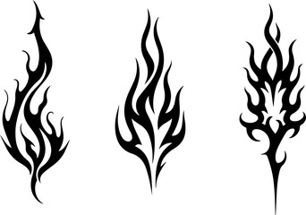 Obraz premium Tattoos Set of Vertical Tribal Designs vector