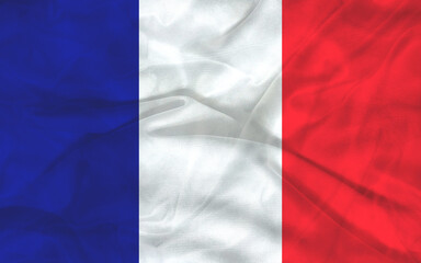 Illustration of the flag of France waving in the wind.